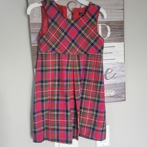 Girls size 6x Lands' End tartan plaid dress.
